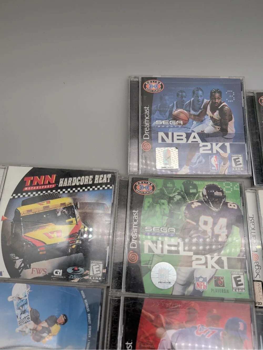 Sega Dreamcast Game Lot - NBA 2K1, NFL 2K1, Tony Hawk's Pro Skater 2, Spirit of